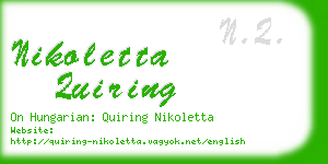 nikoletta quiring business card